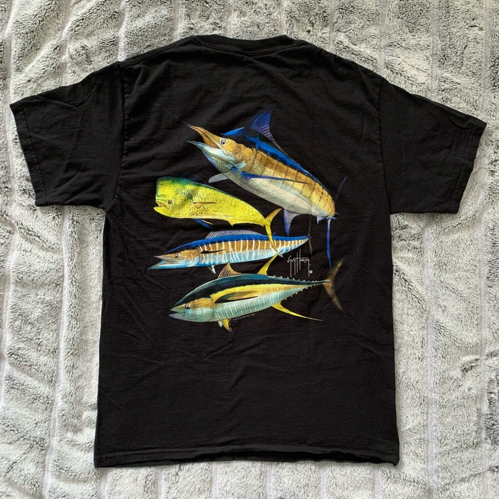 Guy Harvey Black mens t-shirt fishing Graphic design